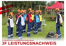 Leistungsnachweis_JF_Isselburg_1.jpeg Mehrere Jugendfeuerwehrmitglieder treten an im Rahmen eines Leistungswettbewerbs für einen Löschangriff